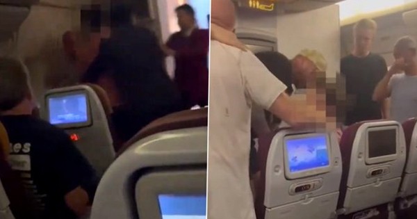 british passenger punches filght crew member
