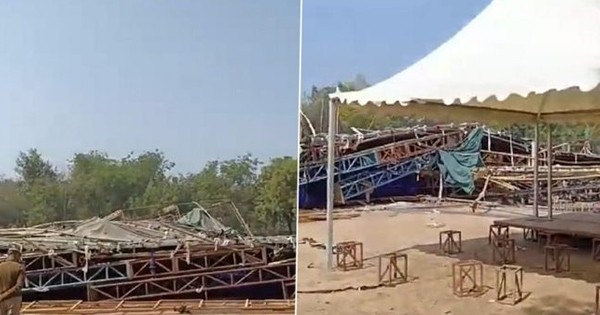 pandal collapsed in delhi jawaharlal nehru stadium