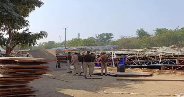 police at jawaharlal nehru stadium delhi